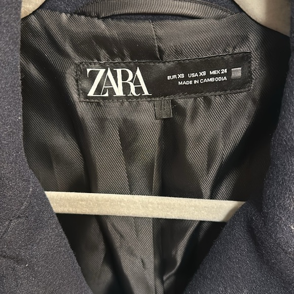 ZARA Double Breasted Navy Jacket - Picture 6 of 10